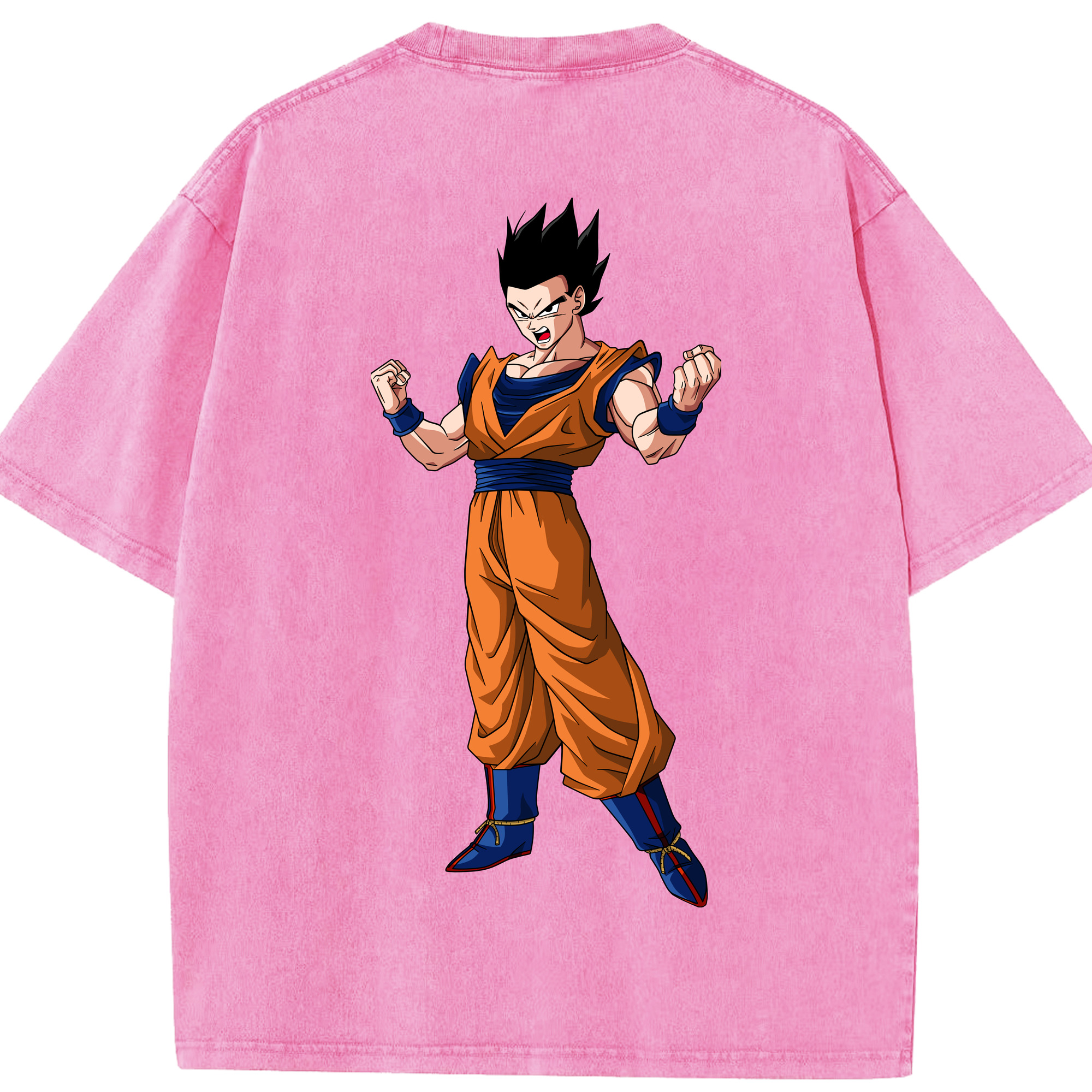 （画像用） ドラゴンボール 孫 悟飯（そんごはん）DRAGON BALL Son Gohan 綿100% ヴィンテージ風 半袖Tシャツ（背面プリント）